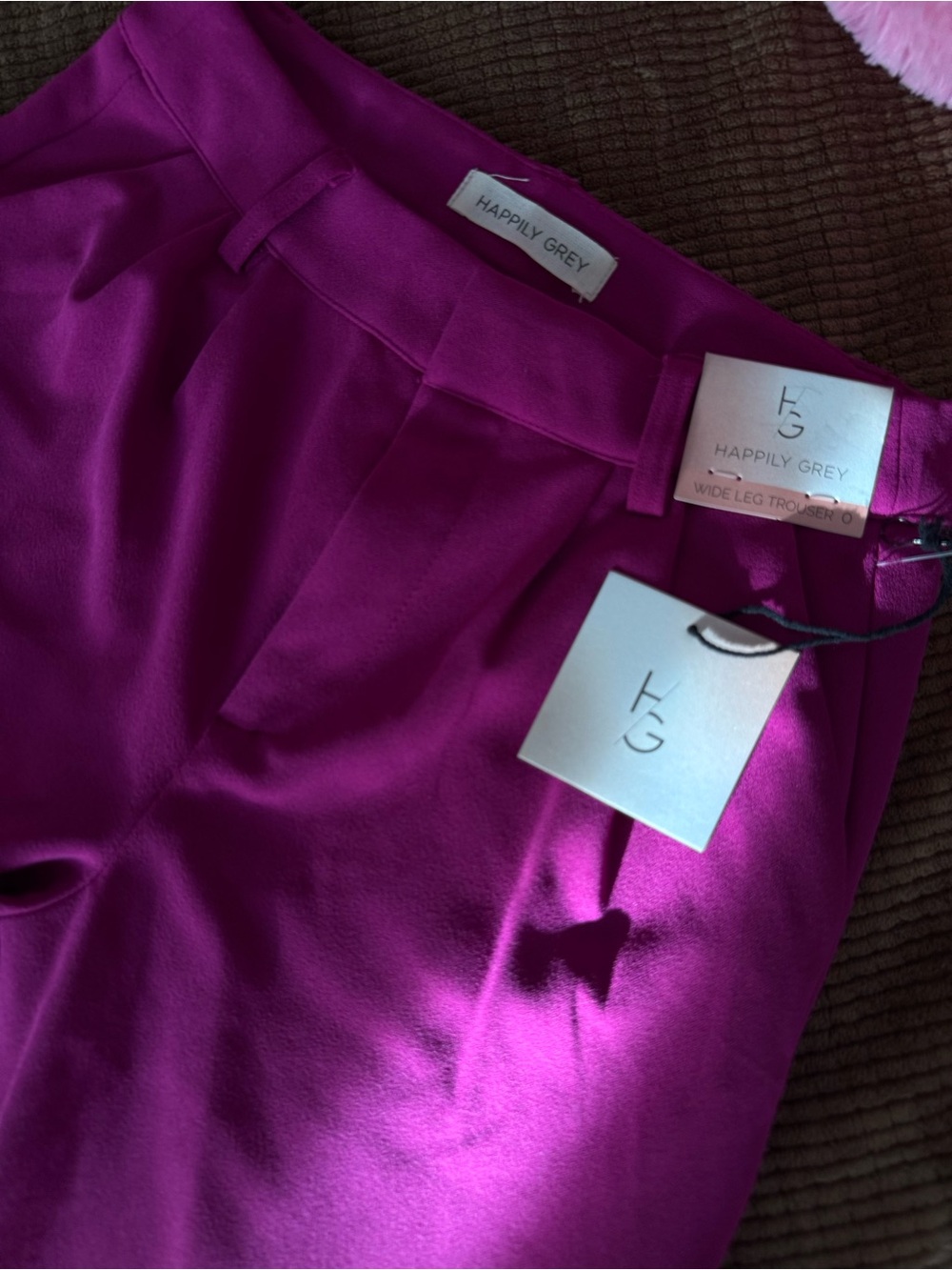 Happily Grey Women's Wide Leg Trousers in Fuchsia
